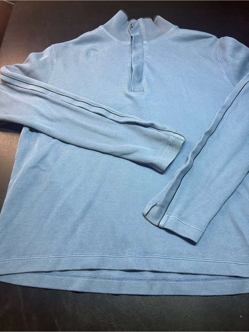 Boss Men's Sky Blue Quarter-Zip Knit Sweater